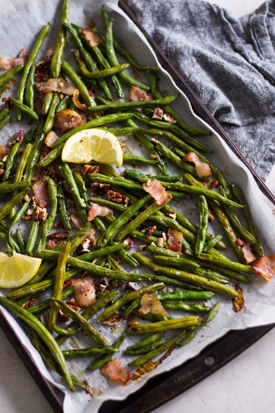 Roasted Green Beans with Bacon and Pecans | Sarcastic Cooking
