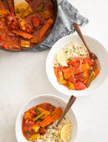 Roasted Vegetable Stew with Lemon Herb Couscous | Sarcastic Cooking #meatlessmonday #comfortfood #stew