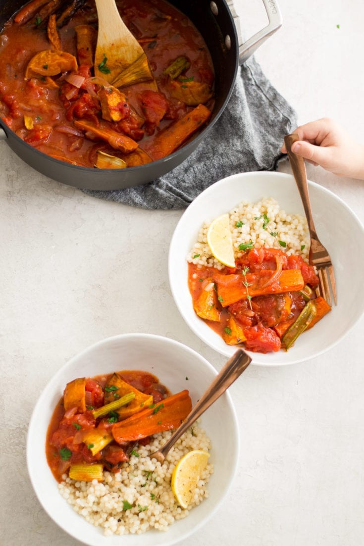 Roasted Vegetable Stew with Lemon Herb Couscous Sarcastic Cooking