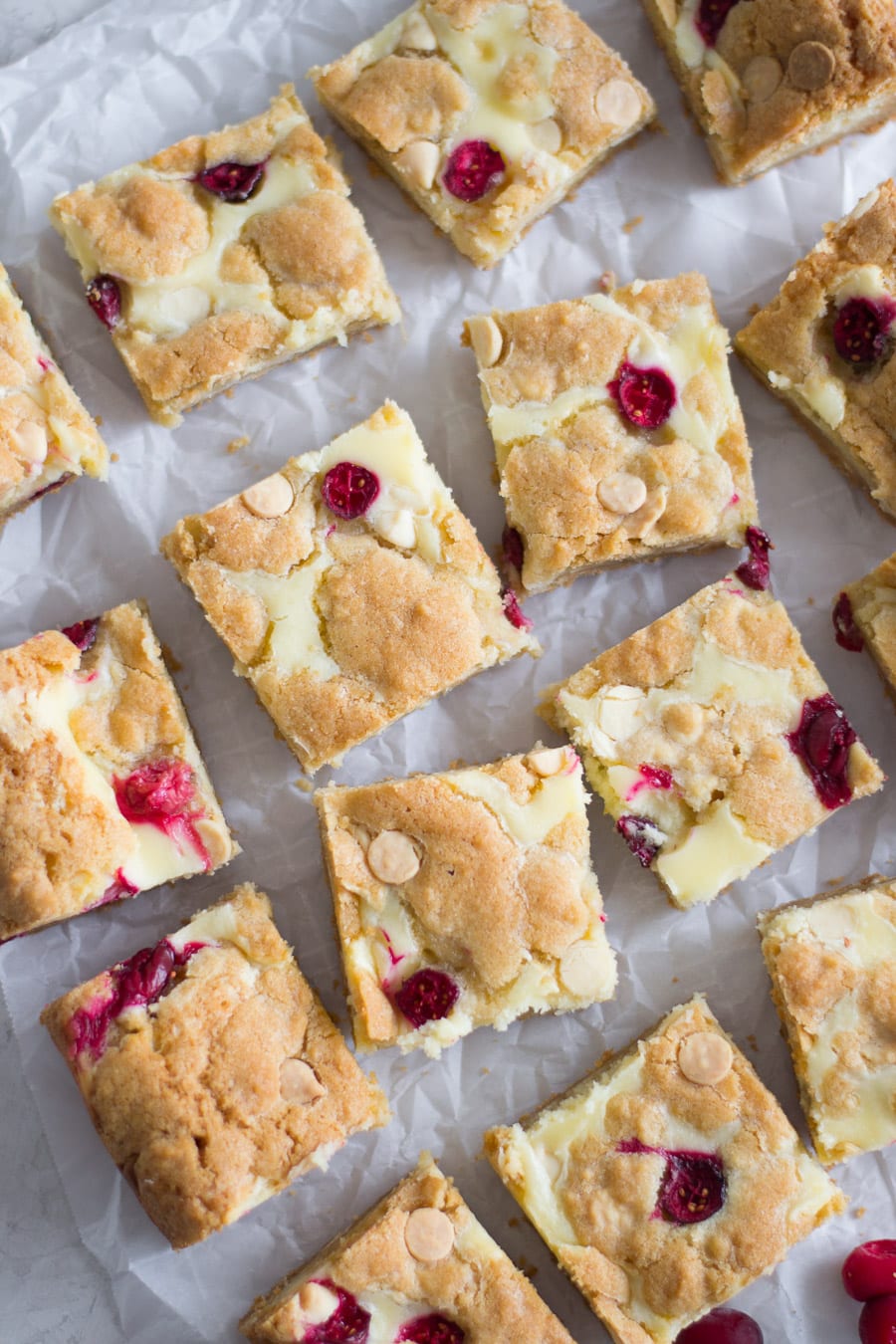 White Chocolate Cranberry Cheesecake Cookie Bars