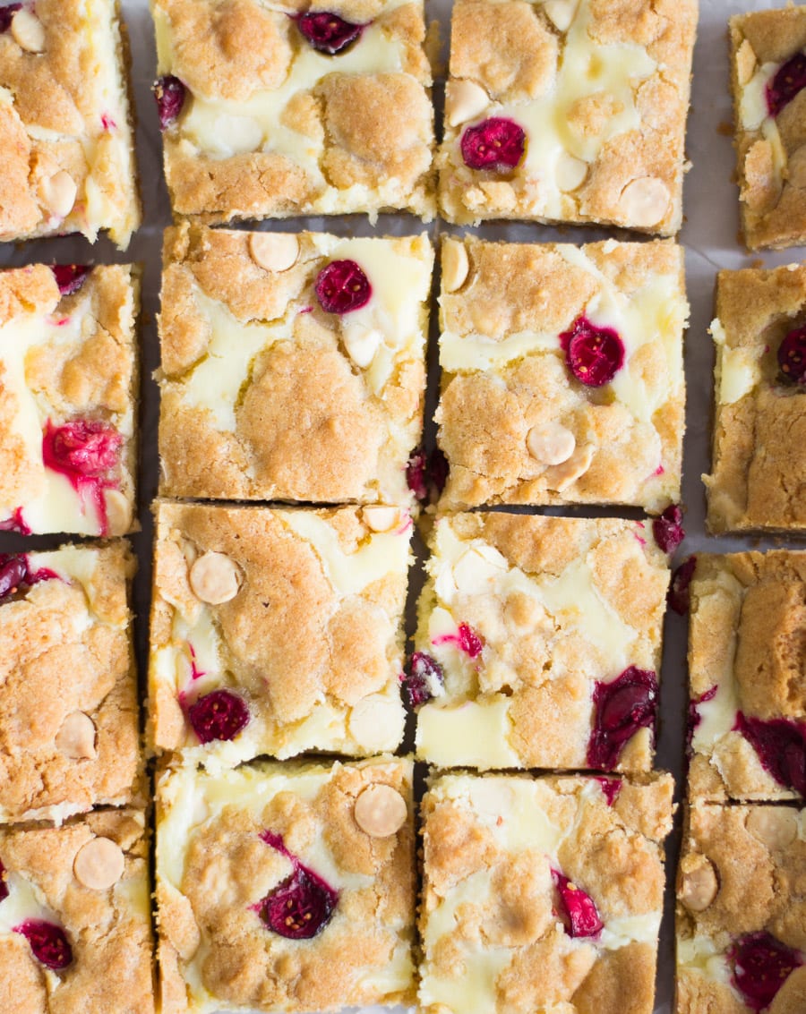 White Chocolate Cranberry Cheesecake Cookie Bars | Sarcastic Cooking