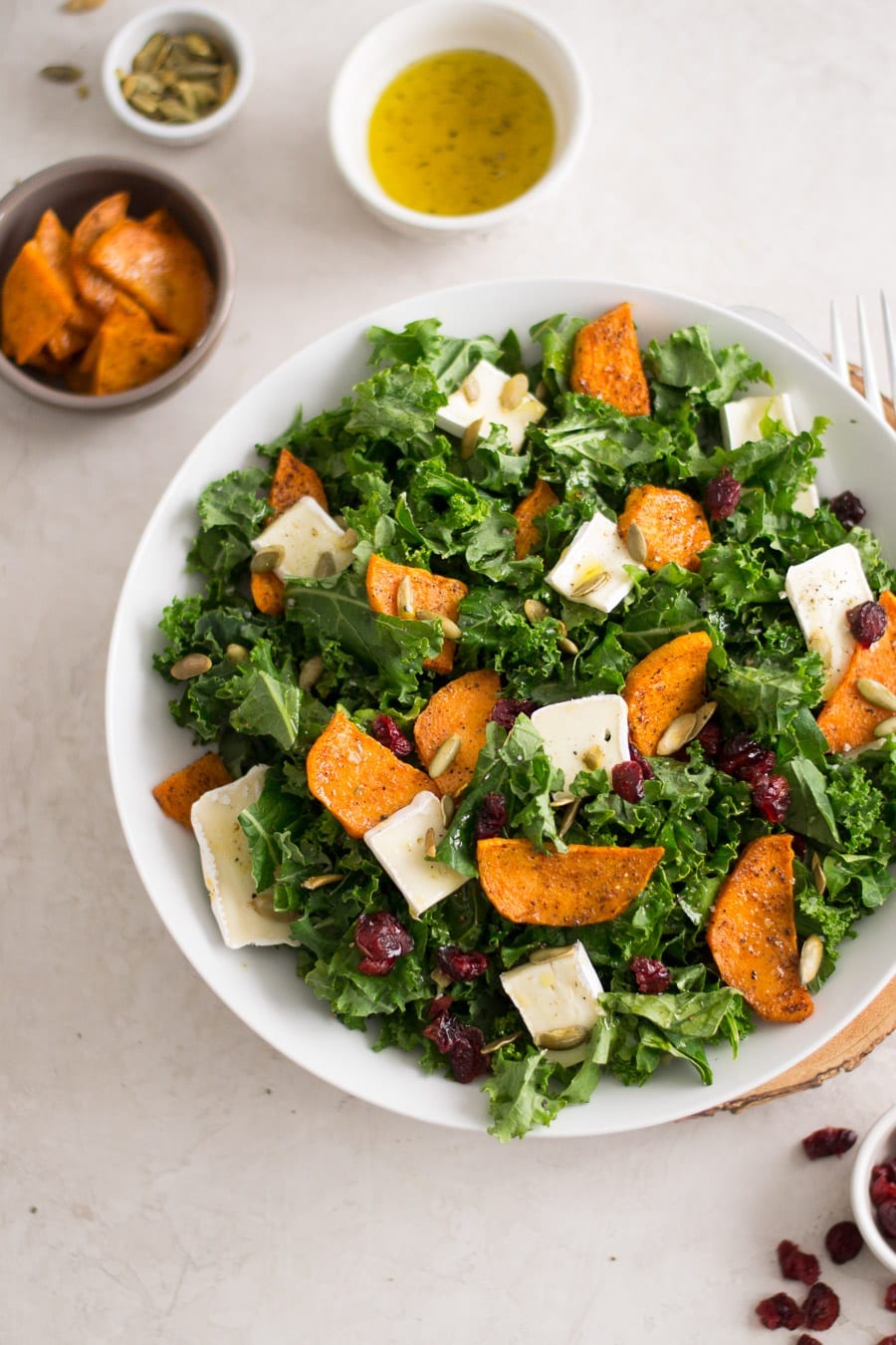 kale, sweet potato, & brie salad