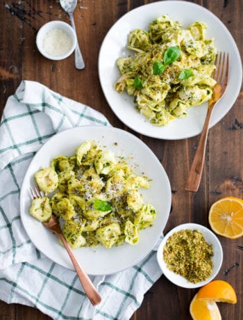 Meyer Lemon, Spinach, Pistachio Pesto Tortellini | Sarcastic Cooking