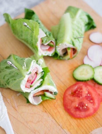 New York-style Scallion Cream Cheese and Turkey Lettuce Wraps | Sarcastic Cooking #lunch #lowcarb