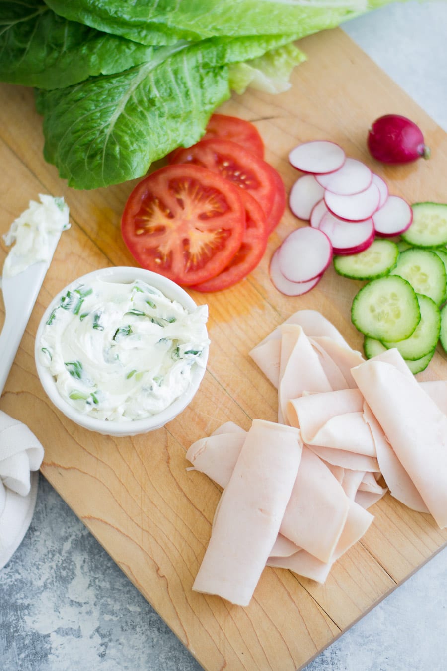 New York-Style Scallion Cream Cheese and Turkey Lettuce Wraps | Sarcastic Cooking