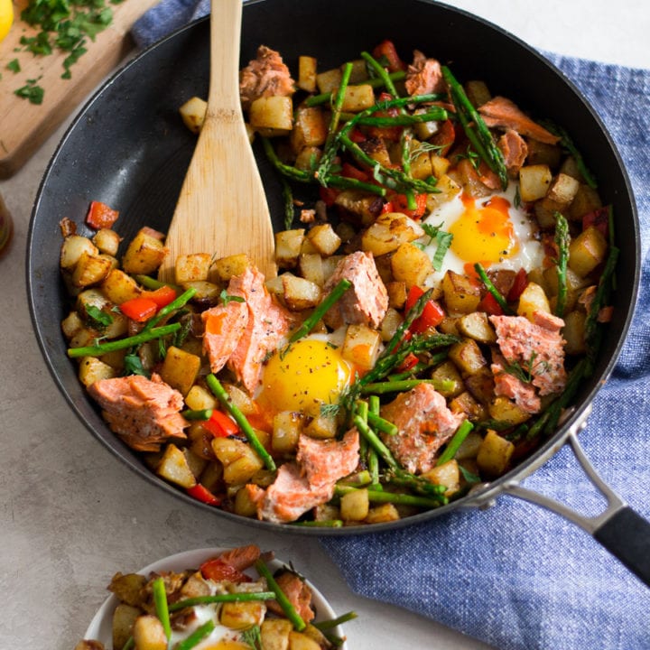 Salmon Hash with Eggs and Asparagus | Sarcastic Cooking #fishrecipe #salmon #hash