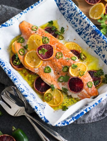 Blood Orange Jalapeño Baked Salmon | Sarcastic Cooking