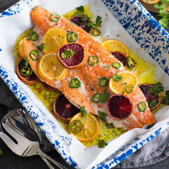 Blood Orange Jalapeño Baked Salmon | Sarcastic Cooking