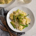 Cacio e Pepe Asparagus Ravioli