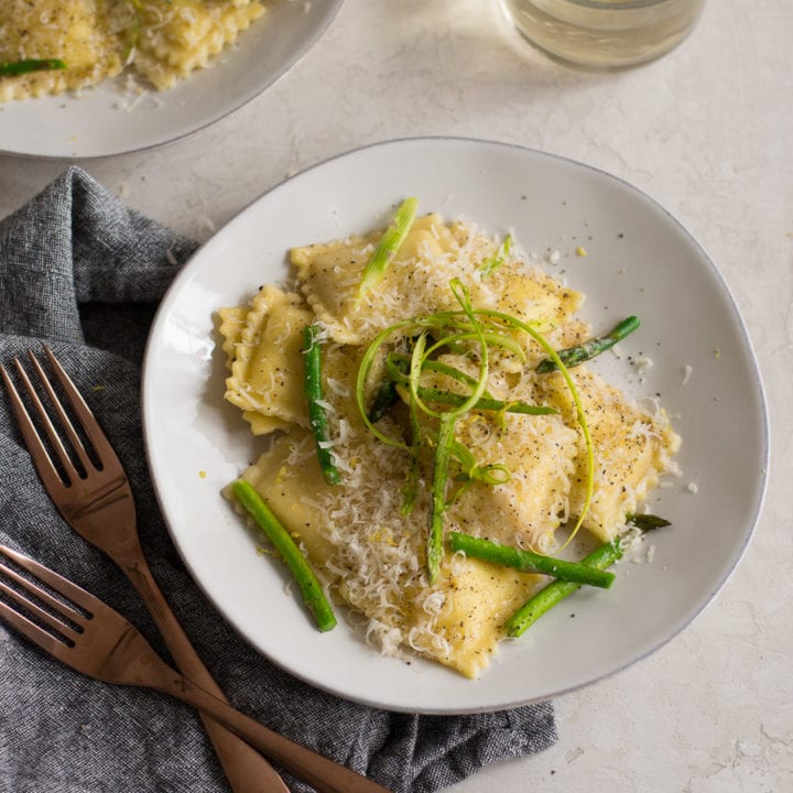 cacio e pepe asparagus ravioli | sarcastic cooking