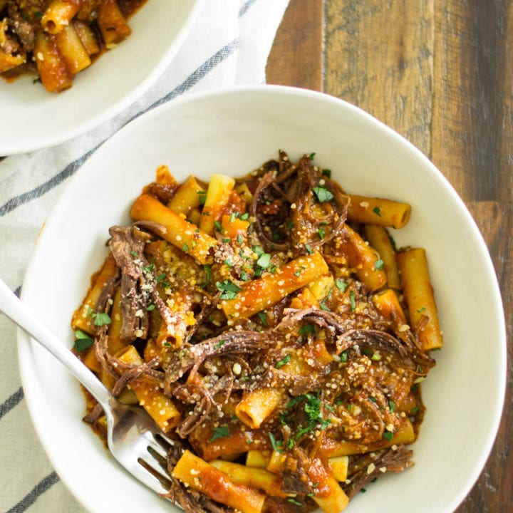 Instant Pot Red Wine Short Rib Ziti from Quick Prep Cooking with Your Instant Pot | Sarcastic Cooking