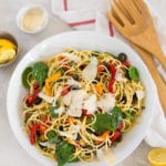 Quick and Easy Roasted Red Pepper Pasta with Capers and Olives