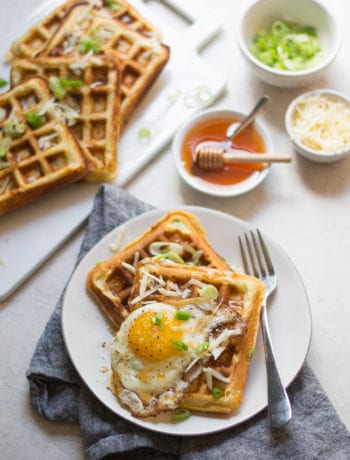 Cheddar Scallion Waffles | Sarcastic Cooking #waffles #smallbatch #breakfast