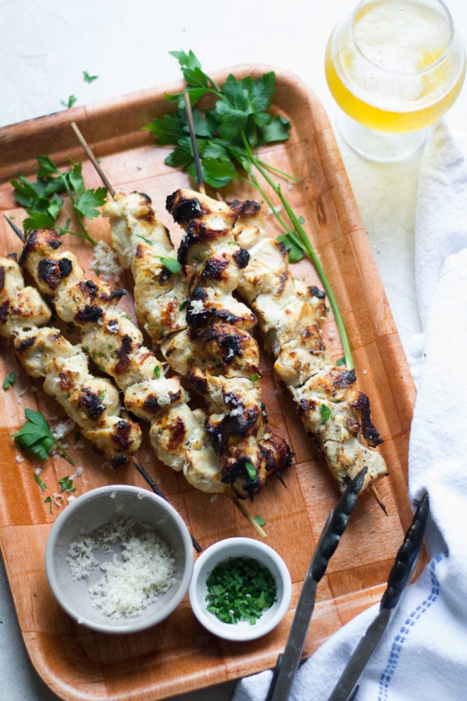 Grilled Garlic Parmesan Chicken Skewers| Sarcastic Cooking 