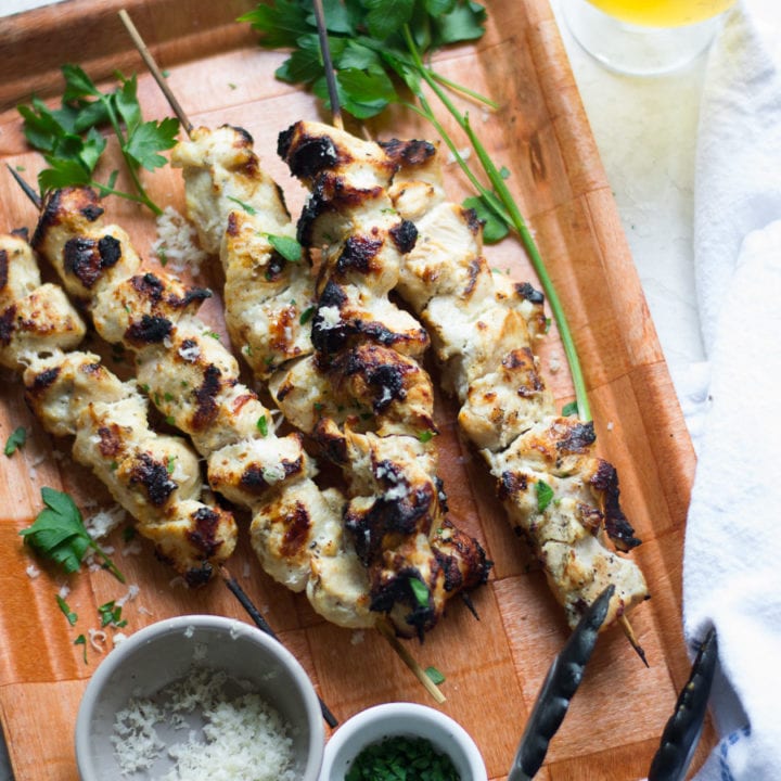 Grilled Garlic Parmesan Chicken Skewers| Sarcastic Cooking