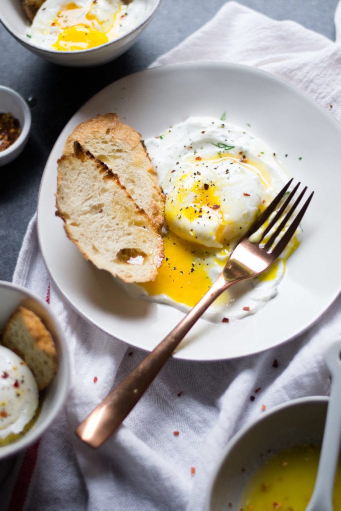 Turkish Eggs with Garlic Dill Yogurt | Sarcastic Cooking