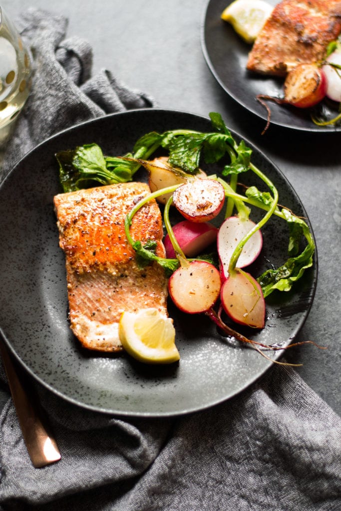 Brown Butter Sockeye Salmon and Radishes | Sarcastic Cooking