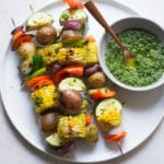 Grilled Vegetable Skewers with Zhoug