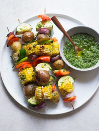 Grilled Vegetable Skewers with Zhoug | Sarcastic Cooking