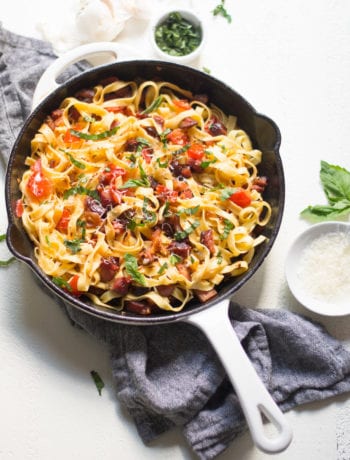 Lardon and Tomato Tagliatelle \ Sarcastic Cooking #pork #bacon #tagliatelle