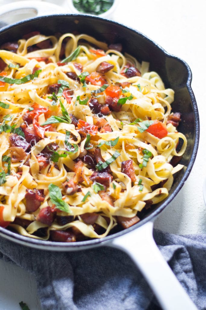 Lardon and Tomato Tagliatelle | Sarcastic Cooking #pasta #bacon