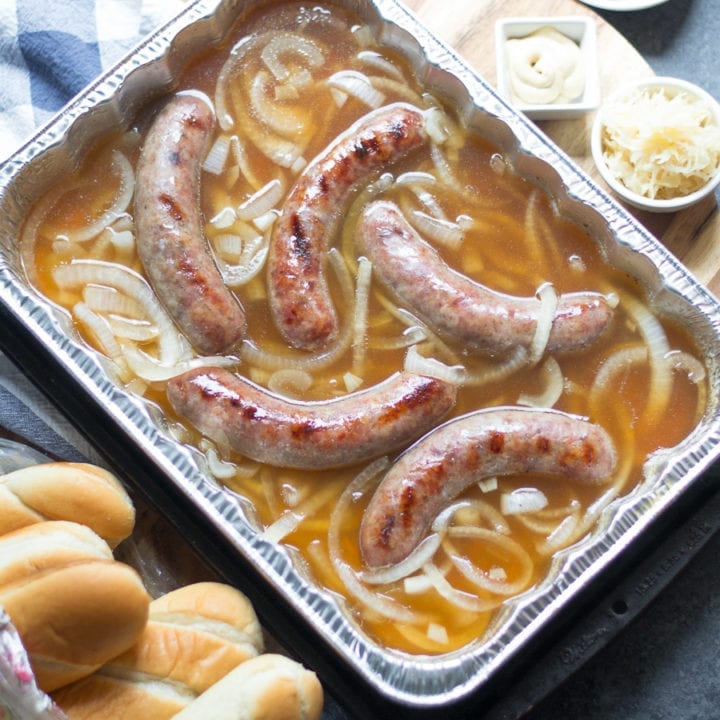 Easy Grilled Beer Brats and Caramelized Onions | Sarcastic Cooking