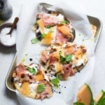 Grilled Burrata, Melon, & Prosciutto Flatbread Pizza