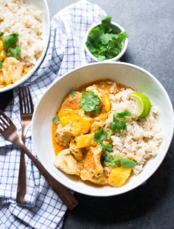 Instant Pot Pineapple Chicken Curry with Brown Rice | Sarcastic Cooking