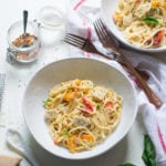 Creamy Chicken and Roasted Red Pepper Spaghetti