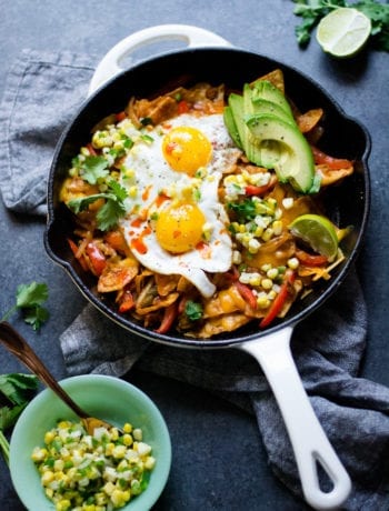 Easy Fajita Vegetable Skillet Chilaquiles | Sarcastic Cooking