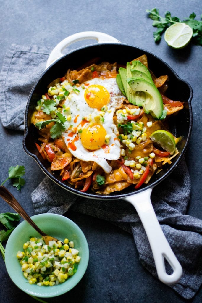 Easy Fajita Vegetable Skillet Chilaquiles | Sarcastic Cooking