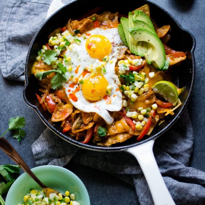 Easy Fajita Vegetable Skillet Chilaquiles | Sarcastic Cooking