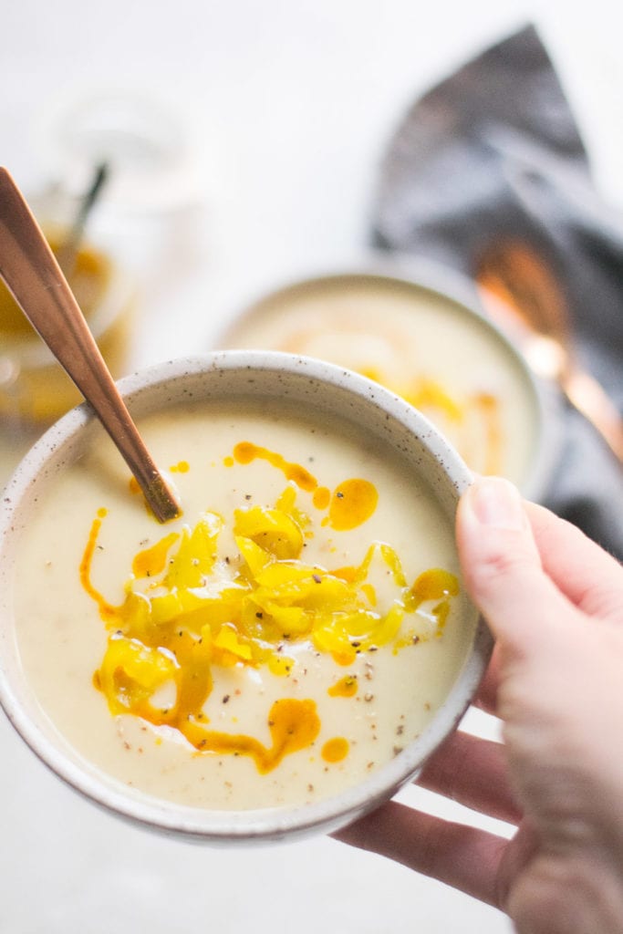 Instant Pot Cauliflower Soup with Turmeric| Sarcastic Cooking