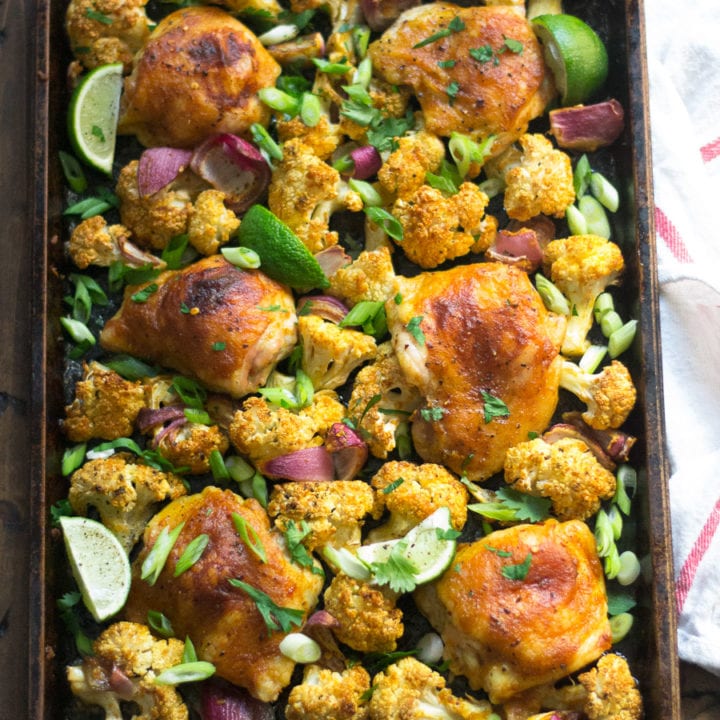 Sheet-pan Meal: Roasted Thai Red Curry Chicken and Cauliflower | Sarcastic Cooking