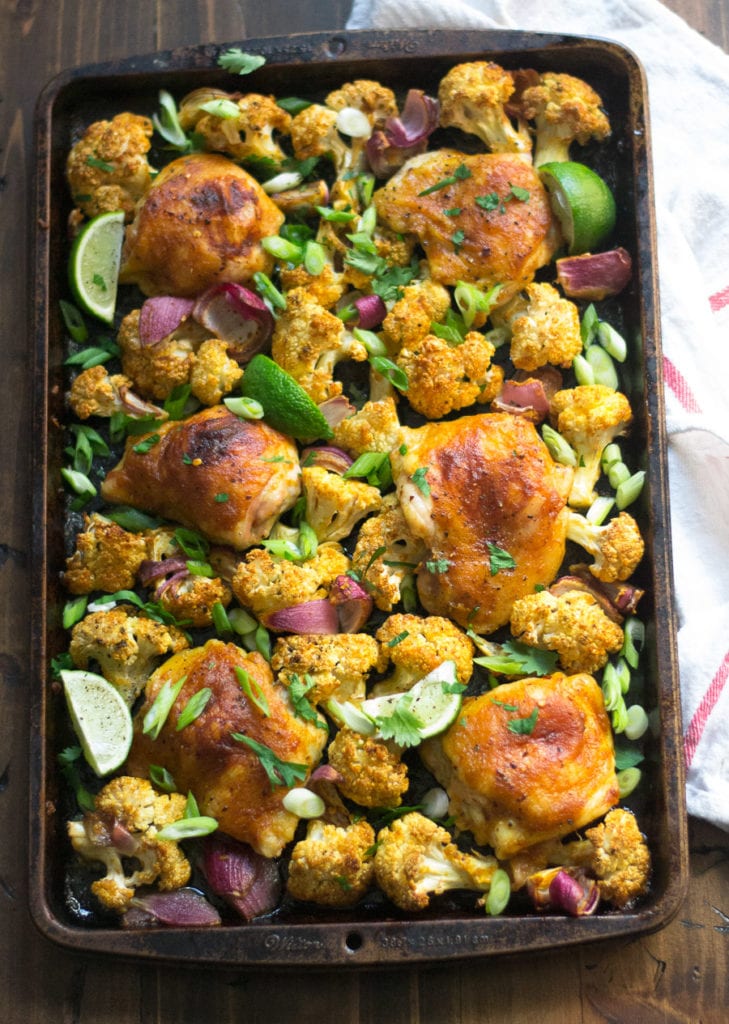 Sheet-pan Meal: Roasted Thai Red Curry Chicken and Cauliflower | Sarcastic Cooking