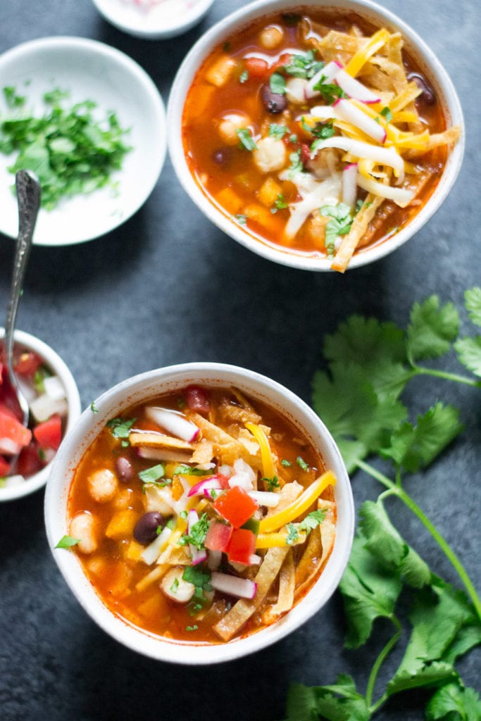 Slow Cooker Vegetarian Tortilla Soup | Sarcastic Cooking