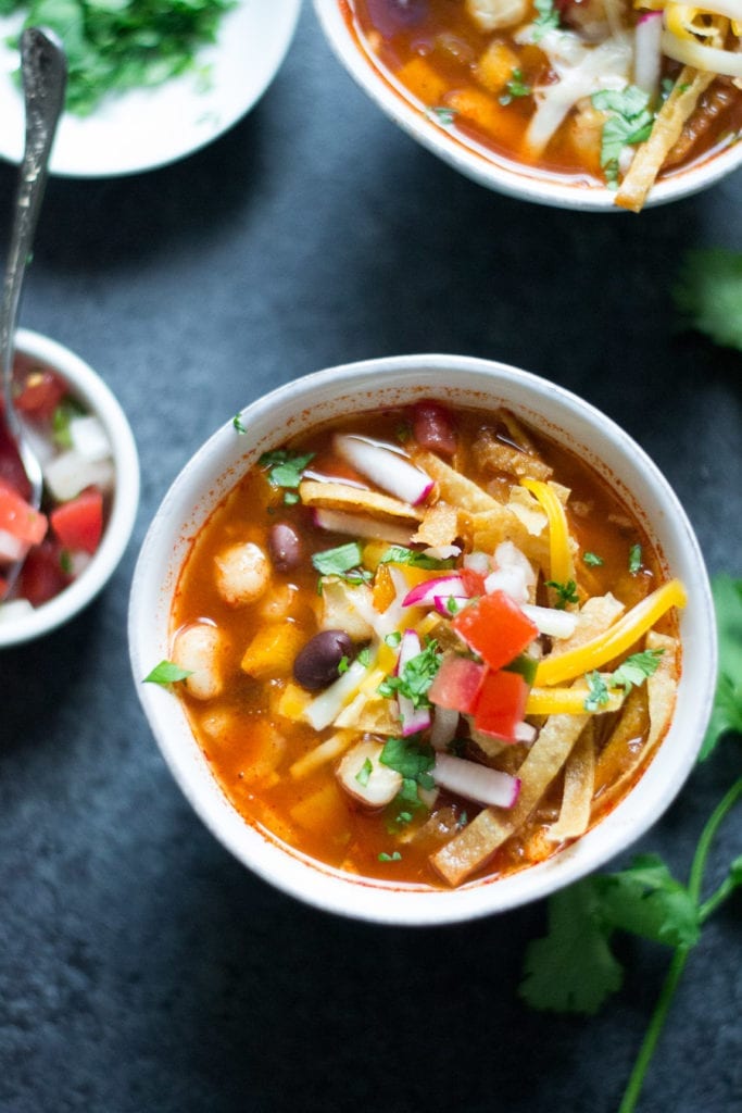 Slow Cooker Vegetarian Tortilla Soup | Sarcastic Cooking