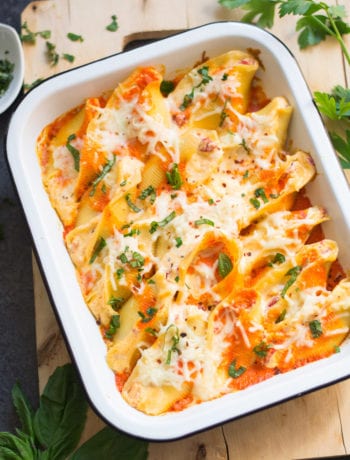 Roasted Red Pepper Stuffed Shells | Sarcastic Cooking