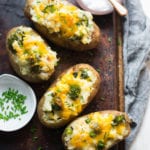 Cheesy Twice Baked Veggie Loaded Potatoes