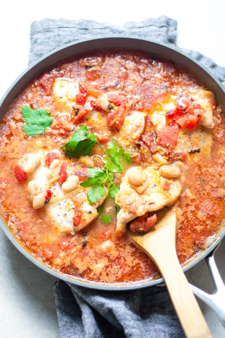 Chili Garlic Poached Cod and Cannellini Beans Sarcastic Cooking