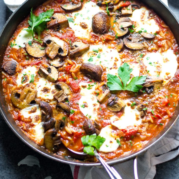 One Pot Mushroom and Tomato Orzo | Sarcastic Cooking