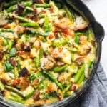 Spanish Asparagus Revuelto with Salami