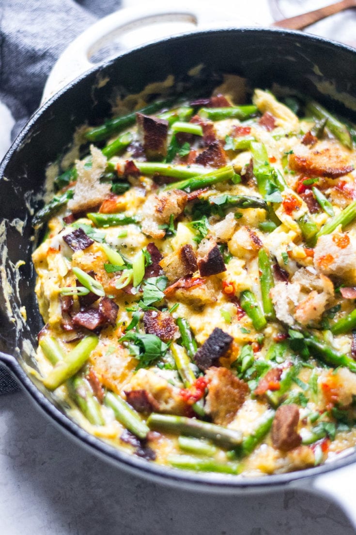 Spanish Asparagus Revuelto with Salami Sarcastic Cooking