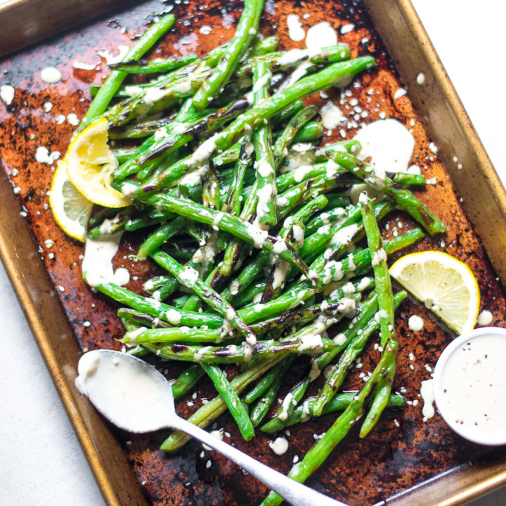 Blistered Green Beans with Tahini Sauce | Sarcastic Cooking