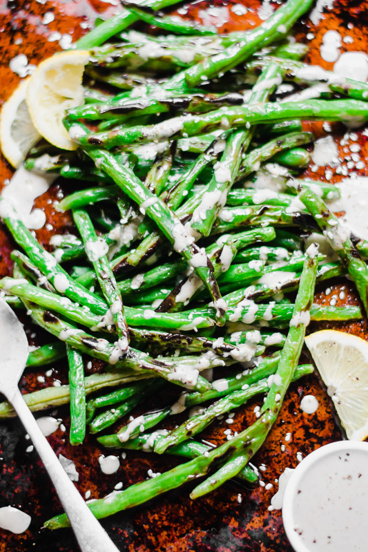 Blistered Green Beans with Lemon Tahini Sauce Sarcastic Cooking