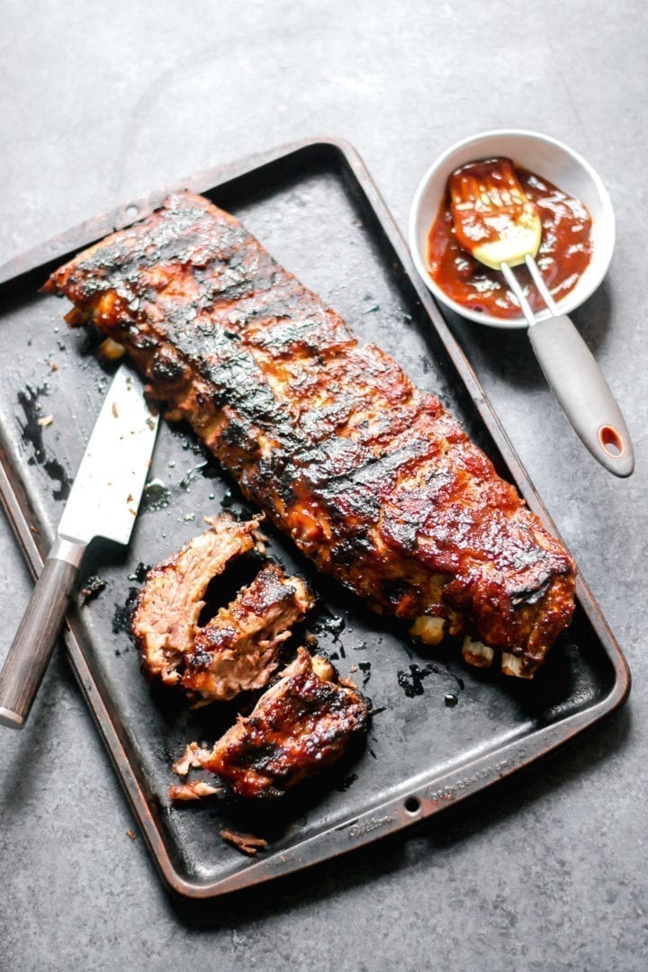 Grilled BBQ Ribs on a Gas Grill