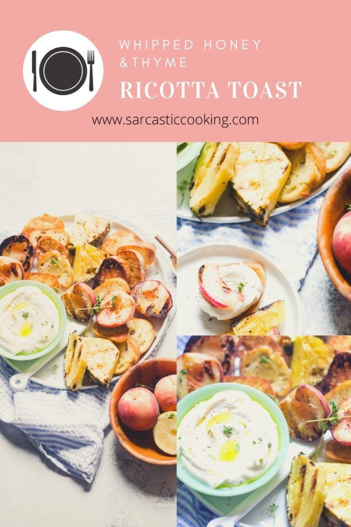 Whipped Honey Thyme Ricotta Toast Dip | Sarcastic Cooking