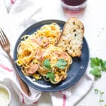 Creamy Corn and Sausage Spaghetti