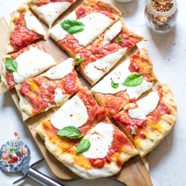 grilled margherita pizza