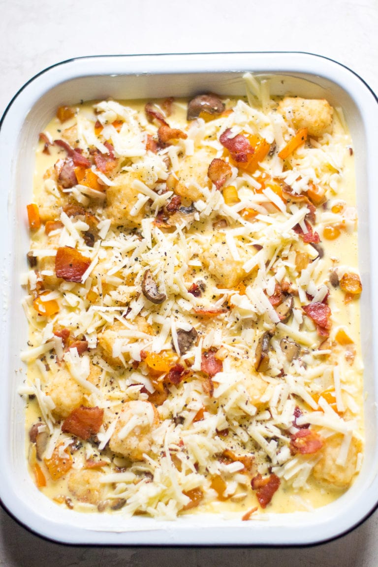 Bacon, Egg, & Cheese Tater Tot Casserole Sarcastic Cooking